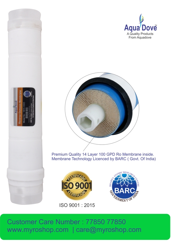 AQUADOVE Inline Filters RO Membrane 100 GPD Compatible For Kent And